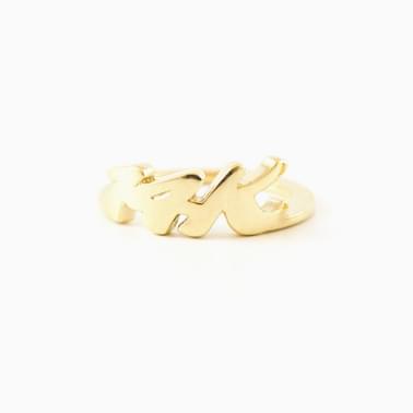 Text Ring by Jweel   14K Yellow Gold