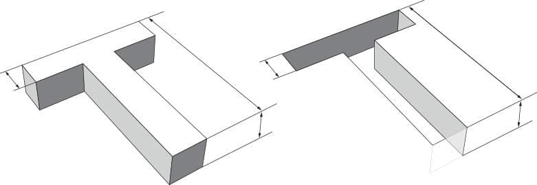 Ungenügende Wandstärke bei eingravierten oder aufgeprägten Details